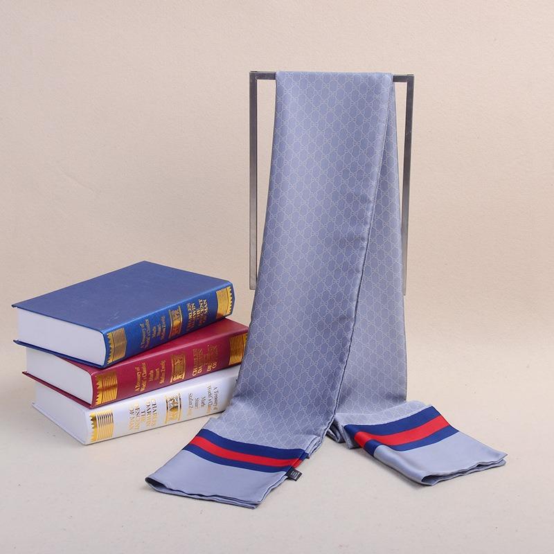 Autumn and Winter New Silk Trend Double-sided Scarf Long Business Silk Scarf Men's Plaid Printing Gift