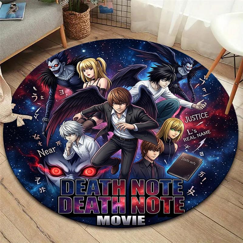 Death Note Round Area Rug Carpet Rug For Living Room Bedroom Sofa Playroom Decor Nonslip Floor Mat