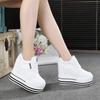 Женские повседневные кроссовки на платформе с клиновидным каблуком 11 см - Белые в корейском стиле