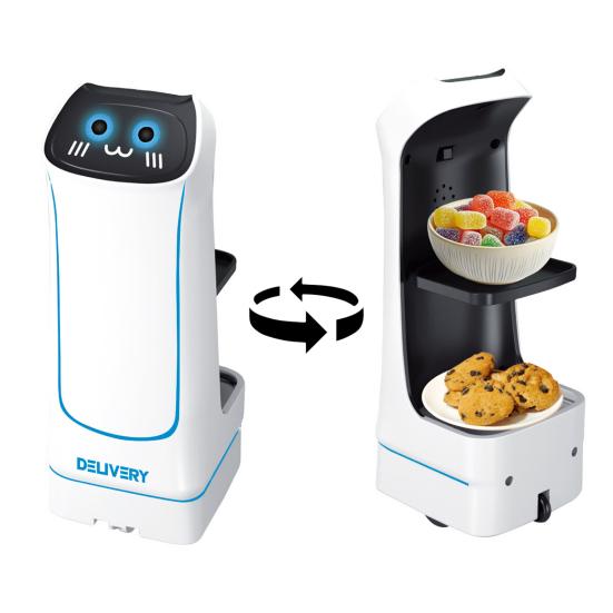 Робот-доставщик еды на дистанционном управлении 2,4 ГГц RC Робот-игрушка со съемным основанием Для детей и взрослых Мини-интерактивная светящаяся роботизированная игрушка