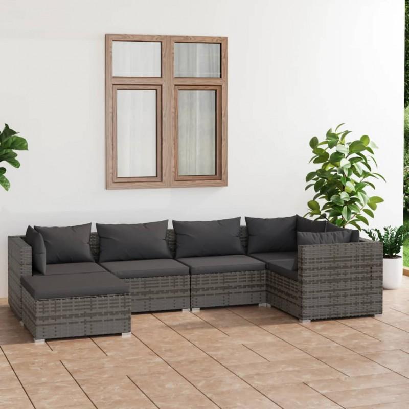 Day and Night - Day and Night Garden Furniture Set 6 Pieces and Gray Synthetic Rattan Cushions