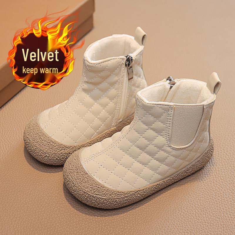 Детские зимние велюровые сапоги: Мягкие, теплые, двойные хлопковые ботинки Martin с удобной подошвой для мальчиков и девочек