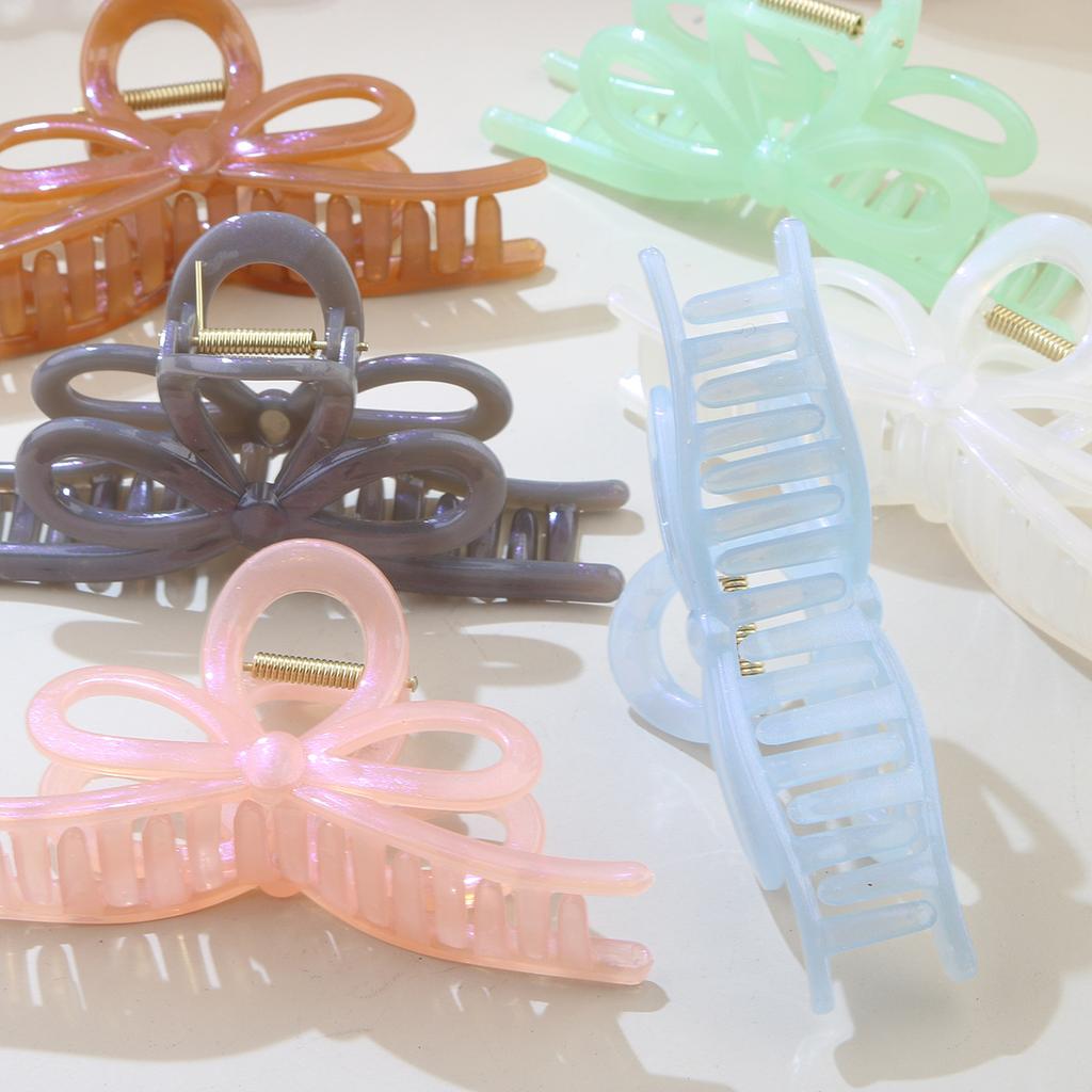 High-end Bow Large Size Hair Clip for Women's Back of Head Bun Hair Clip Shark Clip Hair Accessories Hairpin