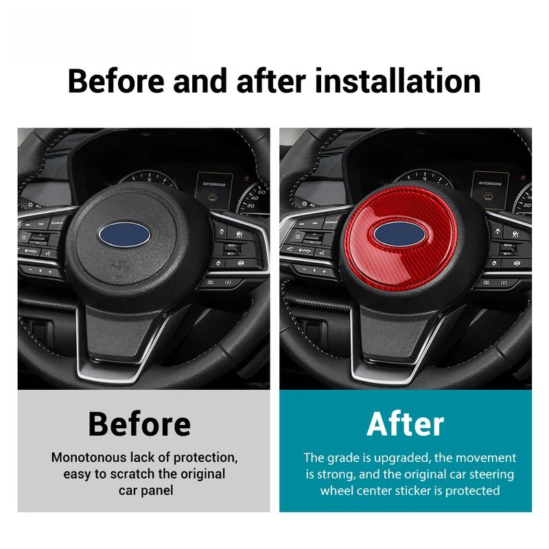 Real Soft Carbon Fiber 3PCS Sticker For Subaru Crosstrek Impreza 2024 Car Steering Wheel Center Interior LHD RHD Accessories.