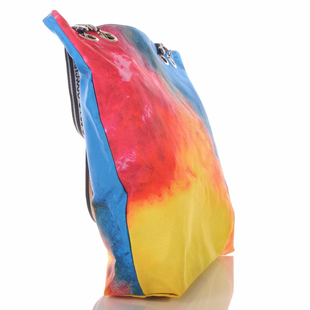 Strandtasche bunt mit Batikmuster und Reißverschluss