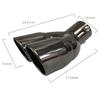 63/76MM Universal Bolt-on Bent Dual Exhaust Tip Slant Cut Muffler Tip Black Titanium Plated Stainless Steel Car Exhaust Tip