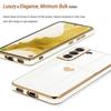 Чехол - BOOLING - для Samsung Galaxy S21 - Силикон TPU - Узор Золотое Сердце - Ударопрочная Защита