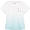 HAZZYS Летняя градиентная вязаная футболка с коротким рукавом для девочек 2026