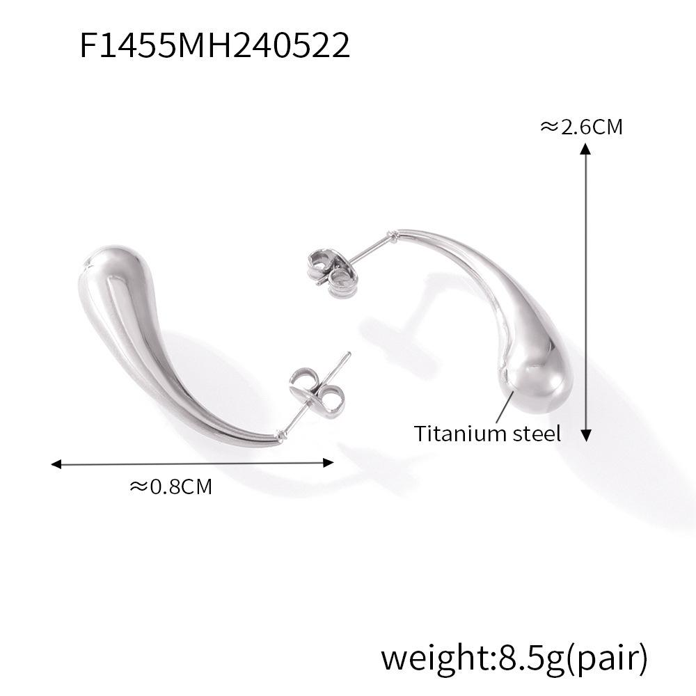 New Titanium Steel Simple Long Water Drop Earrings Fashionable Versatile Stud Earrings Personalized Earrings