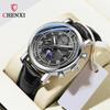 Chenxi Men's Watch Leather Chronograph Date Quartz Watches Phase Moon Timing Business Luminous Wrist Watch