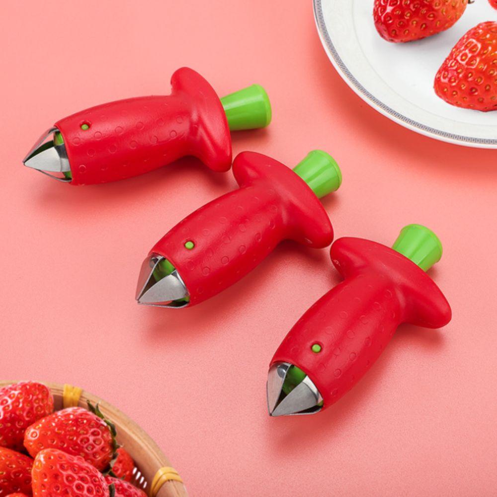Creative Design Stem Removal Device Stainless Steel Fruit Stem Remover Strawberry Huller Food Prep