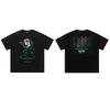 Cross-border new graffiti letter printing European and American street trendy brands loose and versatile casual men's and women's short-sleeved round