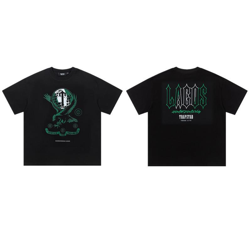 Cross-border new graffiti letter printing European and American street trendy brands loose and versatile casual men's and women's short-sleeved round