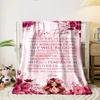 Floral "Our Father" Prayer BlanketFlannel blanket for bedroom, living room, sofa, and nap