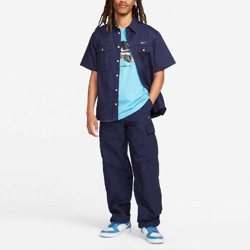 Nike SB Skateboard Print Casual Short Sleeve T-Shirt Men Tops Baltic-Blue FJ1138-416