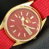ОТРЕМОНТИРОВАННЫЕ ЯПОНСКИЕ АВТОМАТИЧЕСКИЕ SEIKO 5 6309A МУЖСКИЕ ВИНТАЖНЫЕ ЧАСЫ С КРАСНЫМ ЦИФЕРБЛАТОМ a442353-1