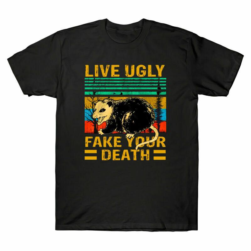 Unisexs Fake Opossum Just Your Death Like Angry Live TShirt Vintage Ugly A Tee