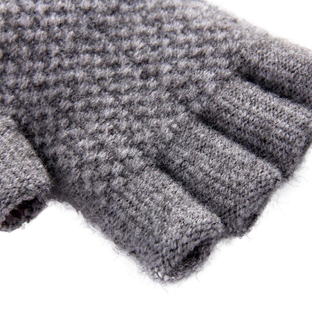For Adult For Male Fingerless Mittens Half-finger Gloves Warm Hand Accessories Knitted Gloves
