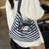 Повседневная полосатая сумка большой вместимости женская новая летняя сумка-мессенджер, универсальная для поездок на работу, на плечо, сумка-тоут