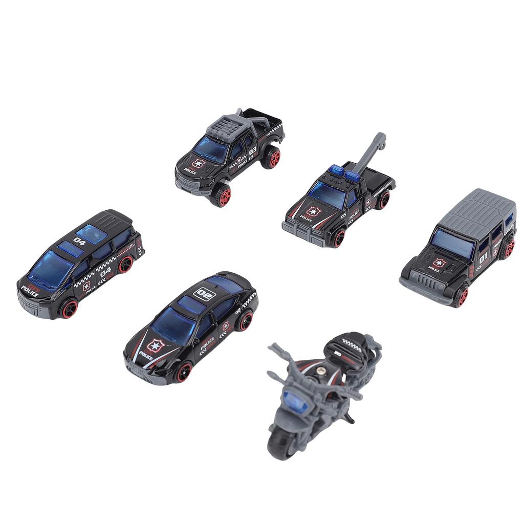 6 Pcs 1:64 Metal Toy Cars Realistic Alloy Educational Role Playing Toy Vehicles Set for Kids