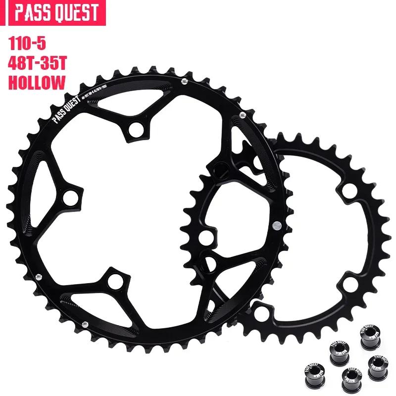 PASS QUEST 110 bcd chainring 5 bolt road bike Narrow wide Chain ring with bolts for Shimano SRAM 11 12 Speed Road Bike tray