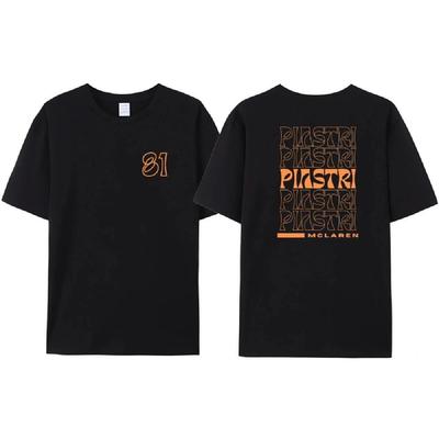 2024 Новая 81 Letter Racing Мужская футболка Хлопок F-1 Oscar Piastri 81 Принт F Racing 1 Fan Женская Harajuku Piastri 81Casual Футболка
