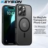 KEYSION Matte Case for MagSafe for iPhone 16 Pro Max Silicone+PC Translucent Shockproof Phone Back Cover for iPhone 15 Pro Max
