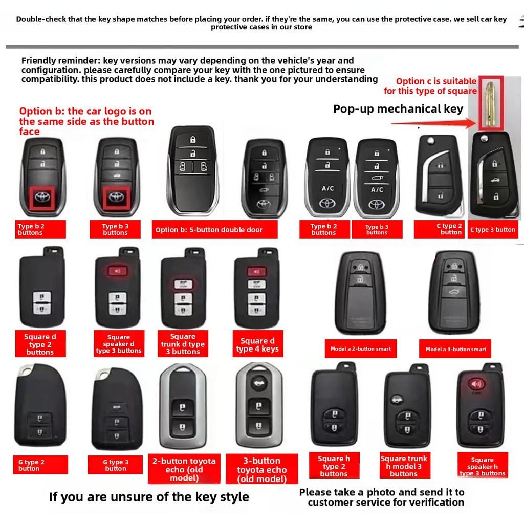 Black Transparent Key Fob Case Cover For Toyota Corolla Cross Yaris Sienna Venza Harrier Hilux Tundra Mirai Land Cruiser Alphard