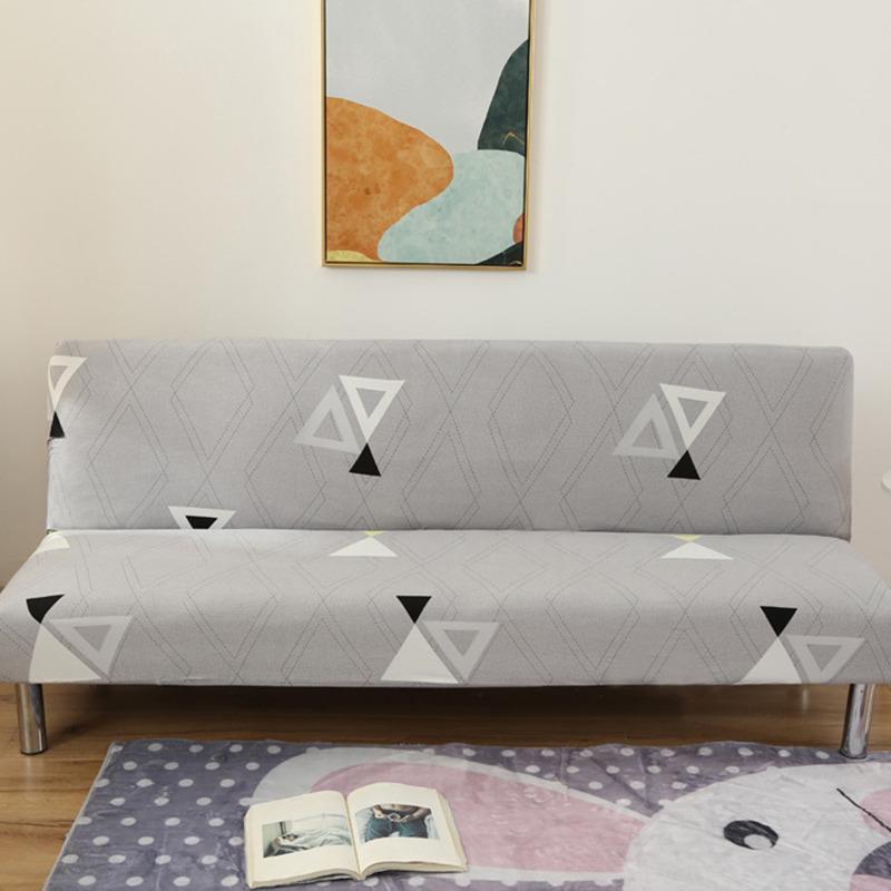 Fashion Geometric Sofa Cover Folding Sofa Bed Armless All-inclusive Anti-dust Lipcover Stretch Elastic Cover Furniture Protector