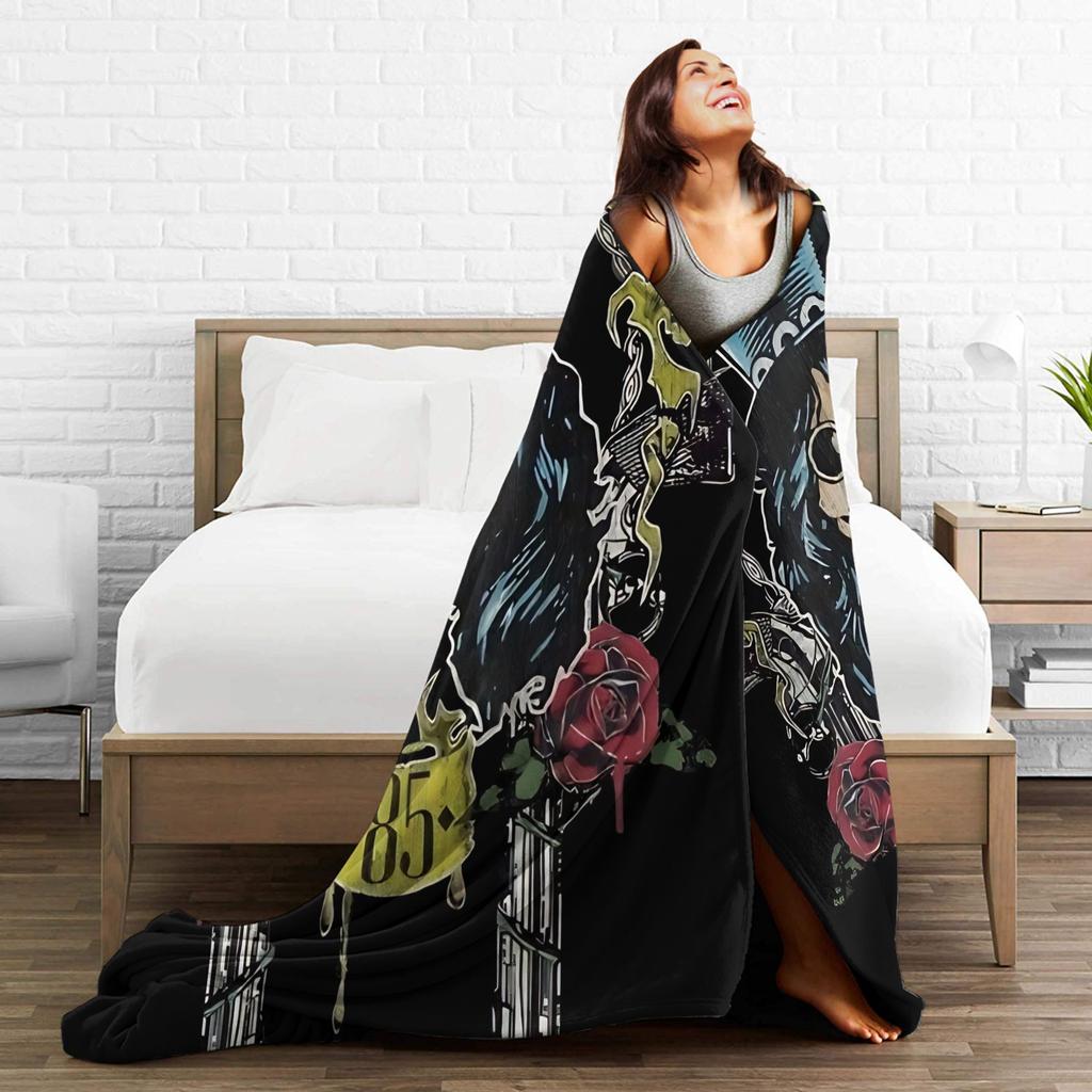 Guns N Roses Band Super Soft Blanket Travel Plush Throw Blanket Graphic Couch Chair Flannel Bedspread Sofa Bed Cover