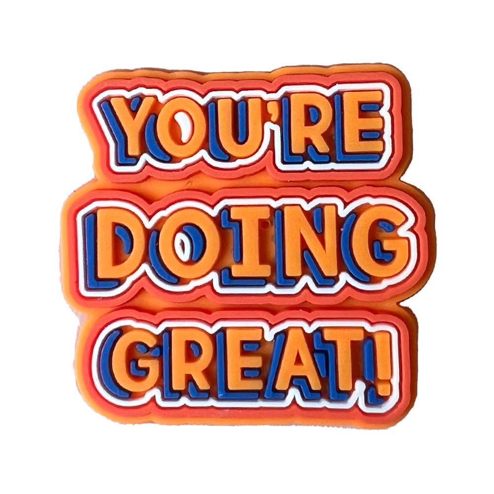 Серия фраз с буквами Мультяшные украшения для обуви-сабо: Милые ПВХ цветы и пряжки