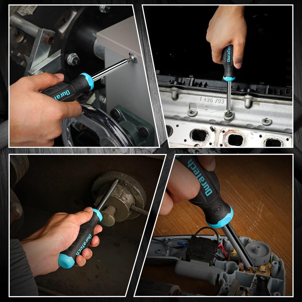 DURATECH Отвертка Набор сменных отверток с магнитными и для электрики, мебели и автомобилей Включает держатель для хранения, 60 предметов