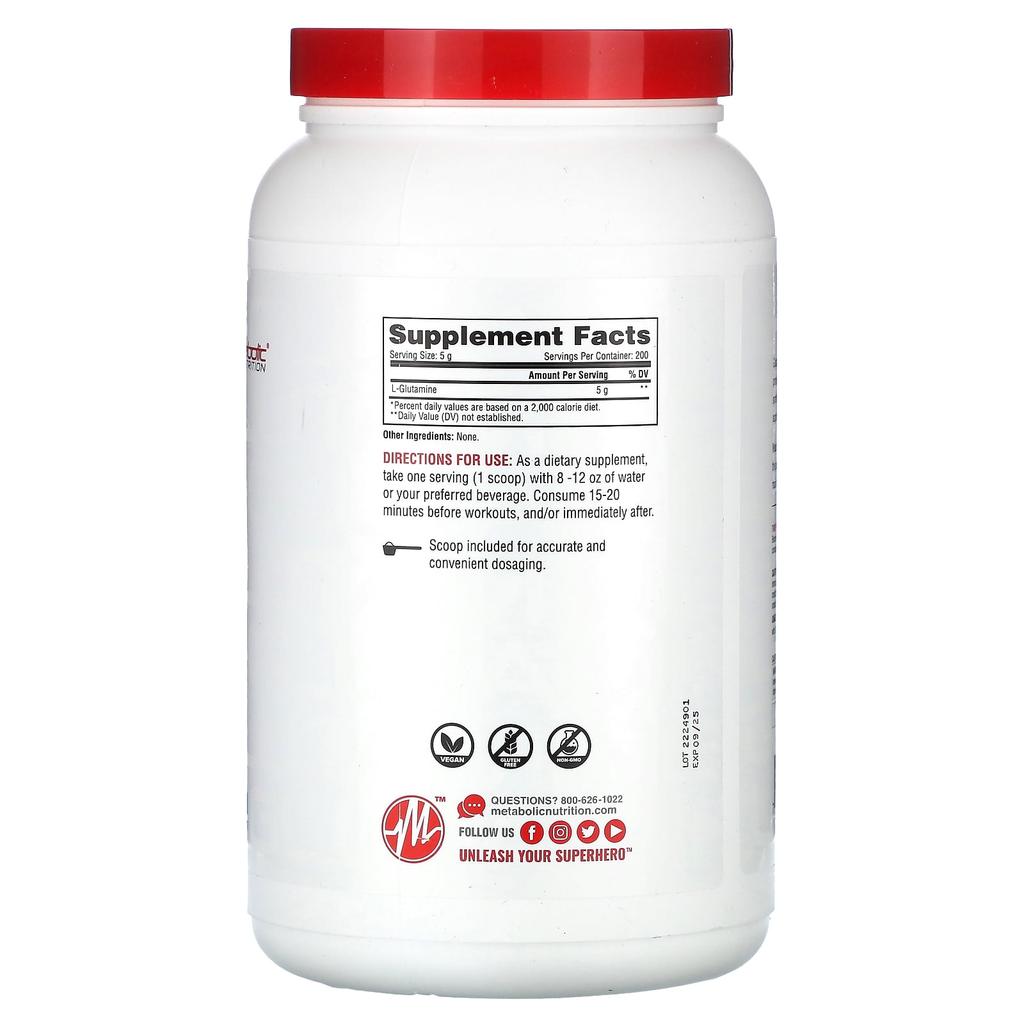 L-Glutamine, Unflavored, 1,000G(35.27Oz)