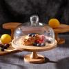 Transparent Wooden Cake Stand Glass Cover Cake Display Stand Cheese Stand Butter Box  Afternoon Tea