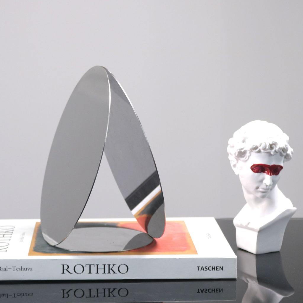 Простой современный серебряный металлический зеркальный геометрический орнамент гостиная тумба под телевизор модель рабочего стола креативное украшение