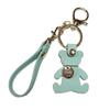 [byDream] Bear Keychain, Bear Bag Charm, Faux Leather, Handmade, Keychain, Back Strap, Bear Keyring (Mint)