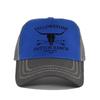 Cotton Front Mesh Back Trucker Cap, Bull Skull Print Adjustable Snapback Baseball Hat Unisex Western Style Outdoor Sports Sun Hat