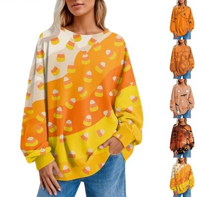 Женский повседневный полосатый пуловер, рубашка с длинным рукавом, толстовка большого размера