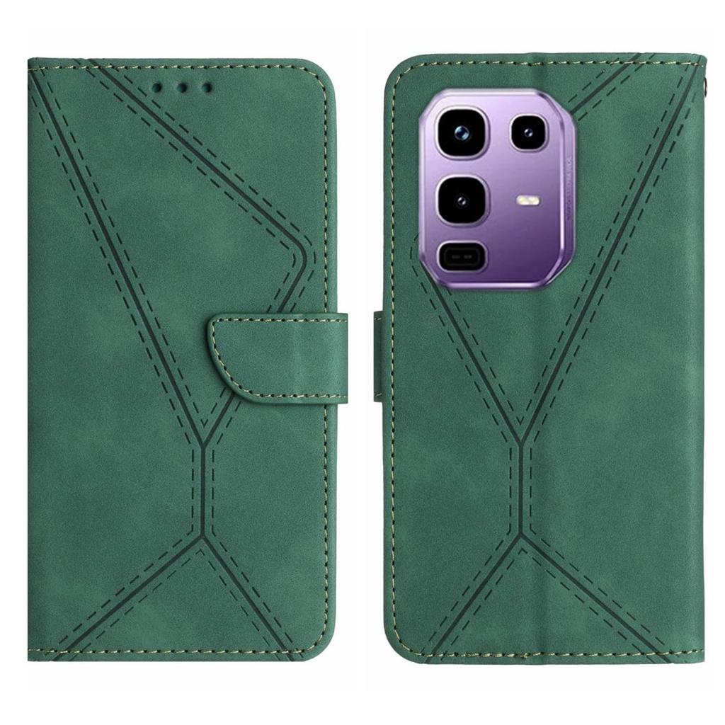 For Infinix Note 50 Pro+ 5G Case Skin Touch Lines Imprinted PU Leather Flip Phone Cover