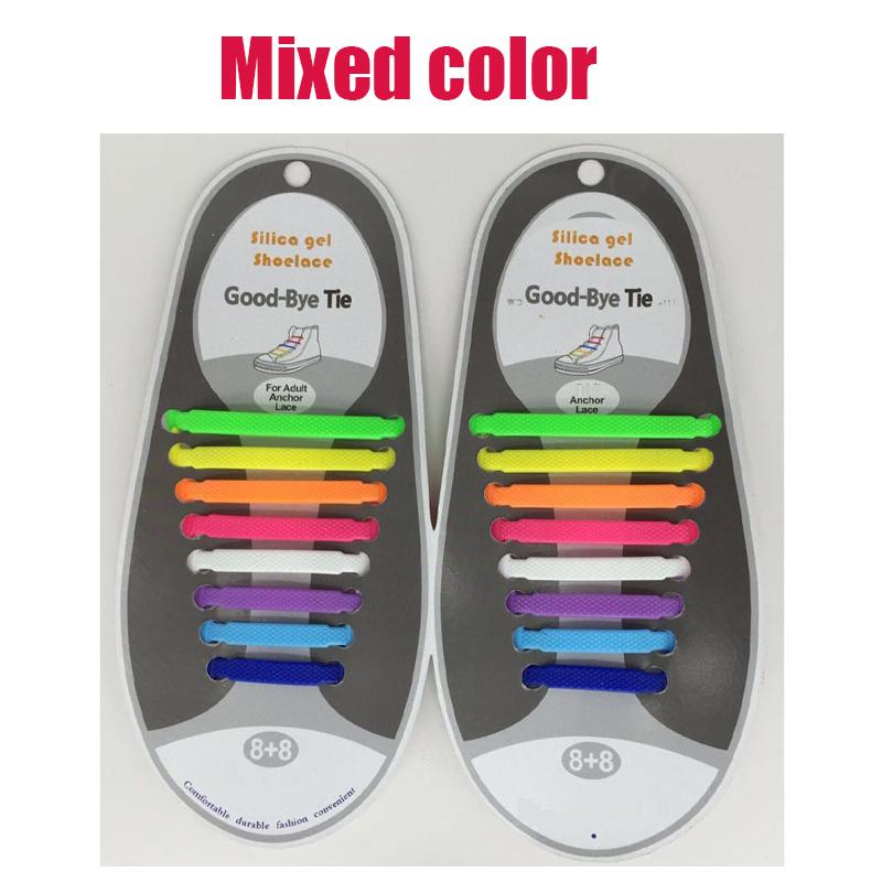 16pcs/Set Fashion Unisex Women Men Athletic Running No Tie Shoelaces Elastic Silicone Shoe Lace All Sneakers Fit Strap