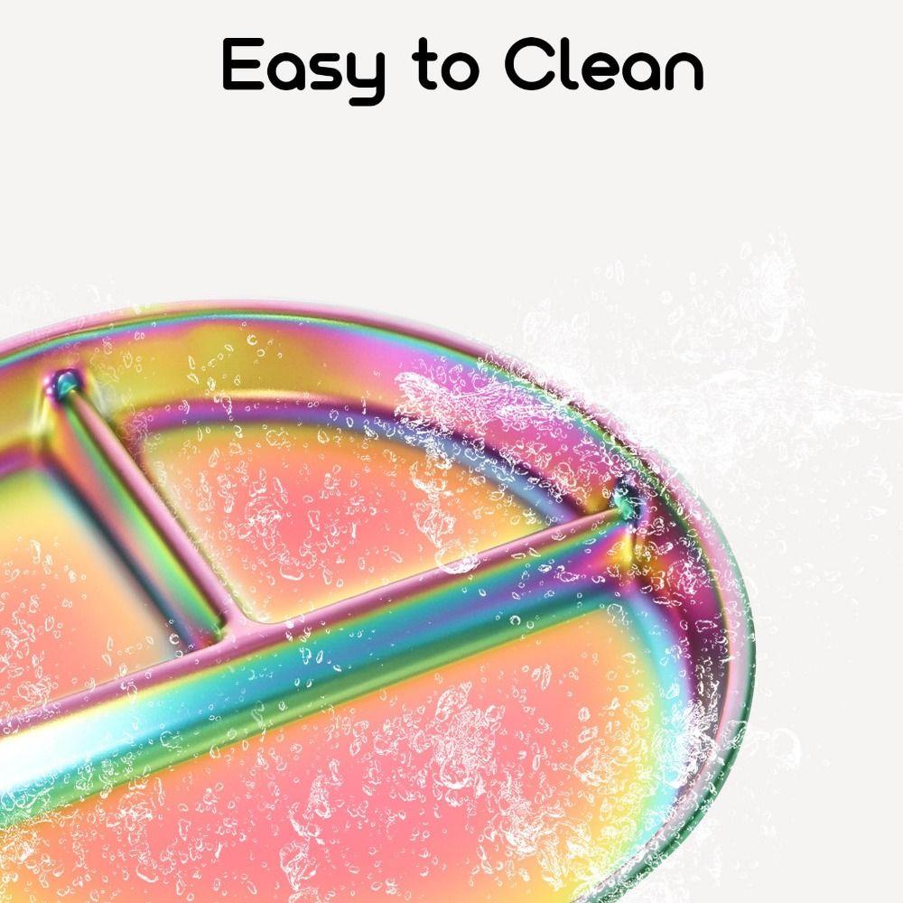 Ослепительная тарелка для контроля порций 304 нержавеющая сталь 3-секционный поднос для еды Взрослые/Дети