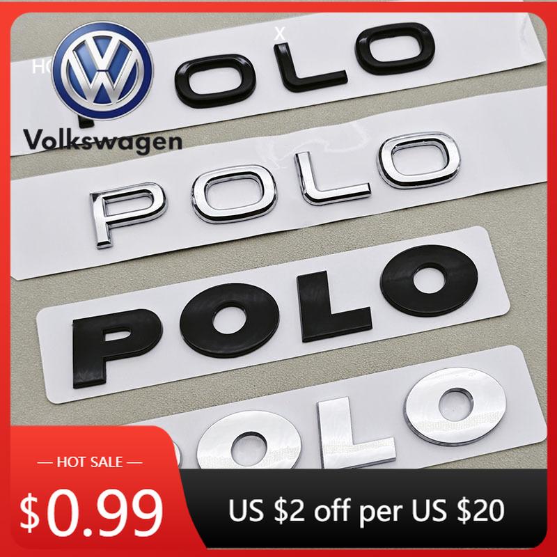 LMN1 2026 Hot VOLKSWAGEN 3D ABS Logo Polo Letters Badge Car Rear Trunk Emblem Sticker for Volkswagen VW Polo 4 5 6R 6C 6N 9N MK4 MK5