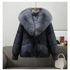 Autumn and Winter Women's Big Fur Collar Cotton-padded Jacket New Age-reducing Short Cotton-padded Clothes