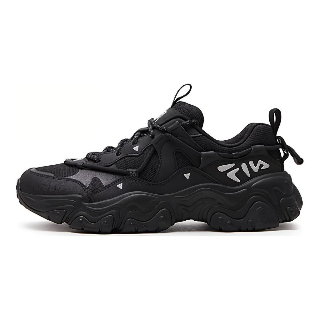 Fila Fluid 5 Кошачья лапка Ретро Удобные Универсальные Ткань Синтетическая кожа Амортизирующие Дышащие Низкий верх Кроссовки для бега Мужские кроссовки F12M412105FBK