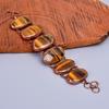 Natural Tiger Eye Copper Electroformed Statement Sacral Chakra Bracelet Jewelry V-75