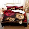 3D Digital Printing Lion Three-Piece Home Textile Bed Sheet Kit Bedding Kit