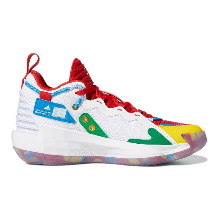 LEGO x adidas Dame 7 EXTPLY Кроссовки для подростков Bye Bye Kids Разноцветные Облачно-белые Ярко-красные S42806