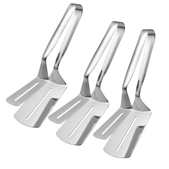 Лопатка-щипцы для барбекю из нержавеющей стали с нескользящей ручкой, жаростойкий гриль-переворачиватель для бургеров, рыбы, блинов, многофункциональный кухонный инструмент