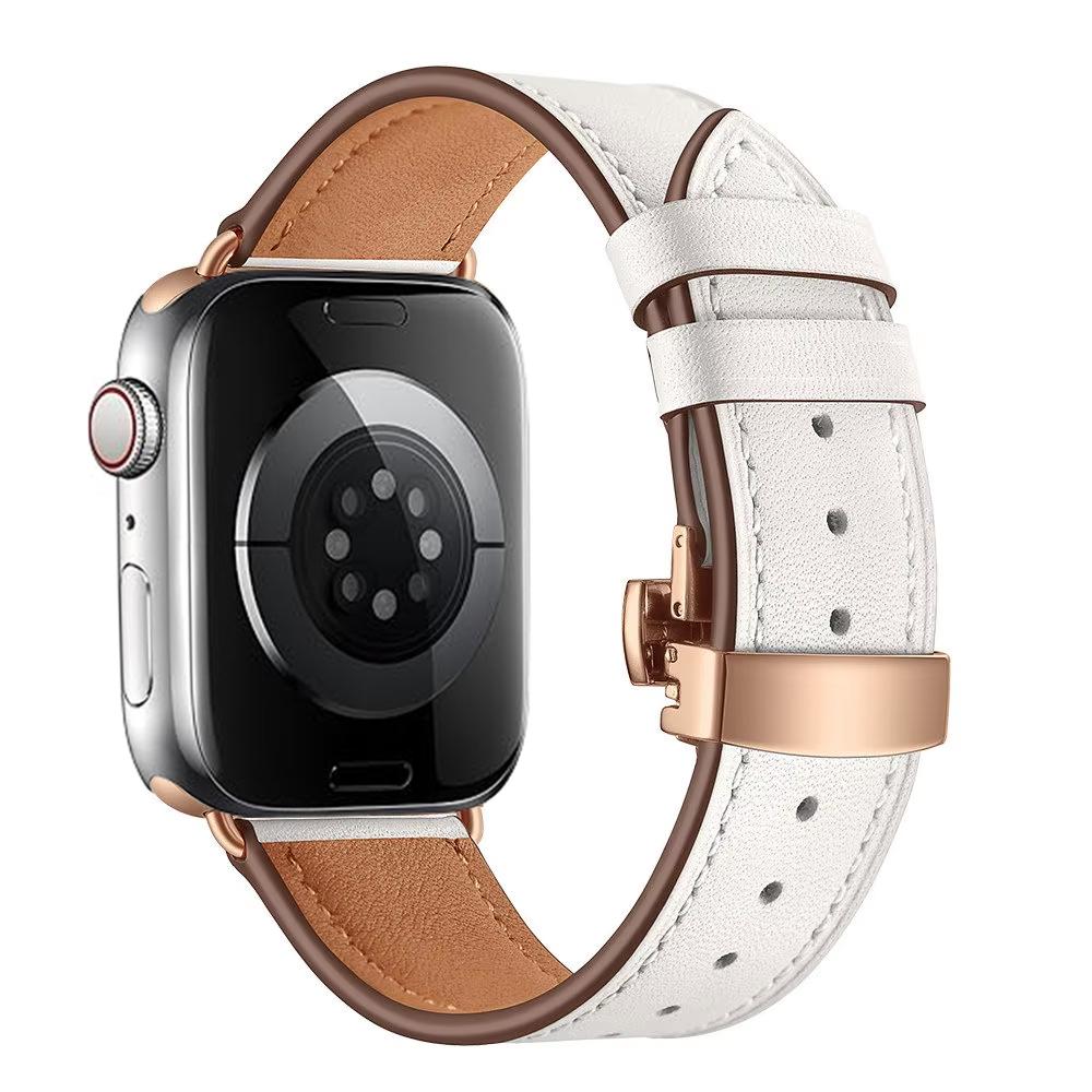 Ремешок из натуральной кожи для Apple Watch 46мм 45мм Ultra2 49мм 44мм 40 41 42мм браслет correa iWatch series 10 8 7 9 SE 6 5