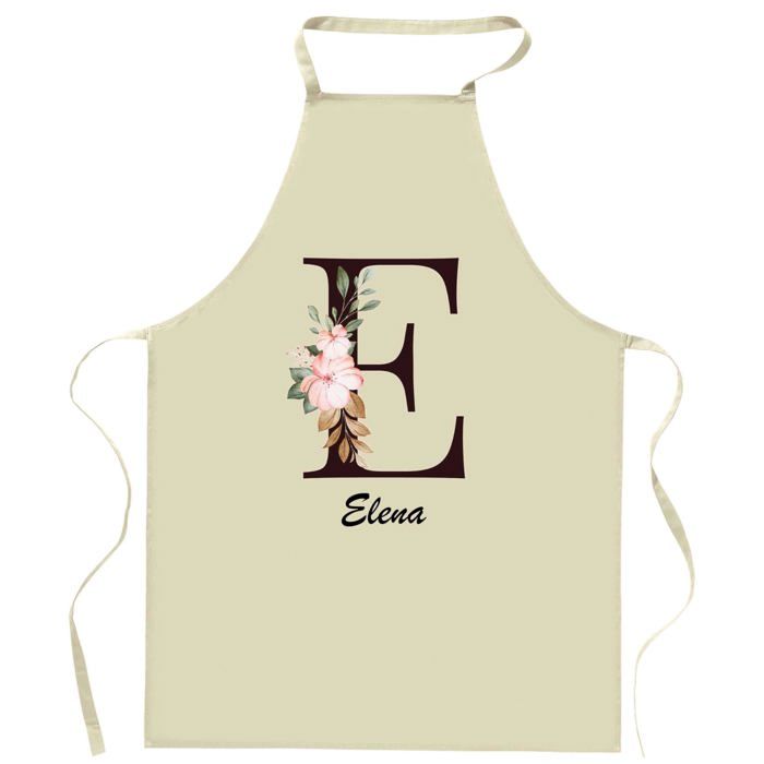 Tablier de cuisine - Elena Lettre - Impression bretonne - Coton épais - Liens ajustables